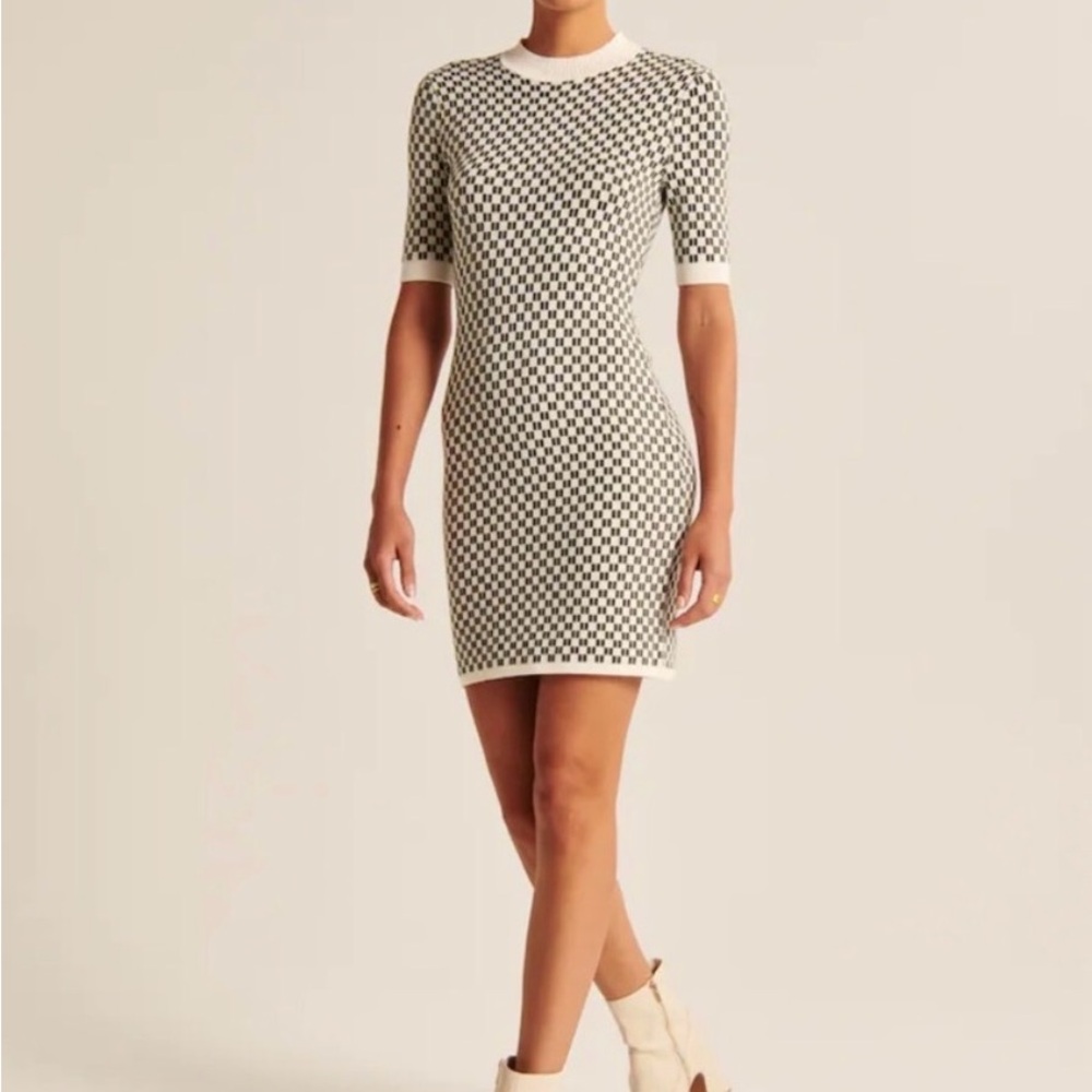 Abercrombie & Fitch green and White checked Mini Dress